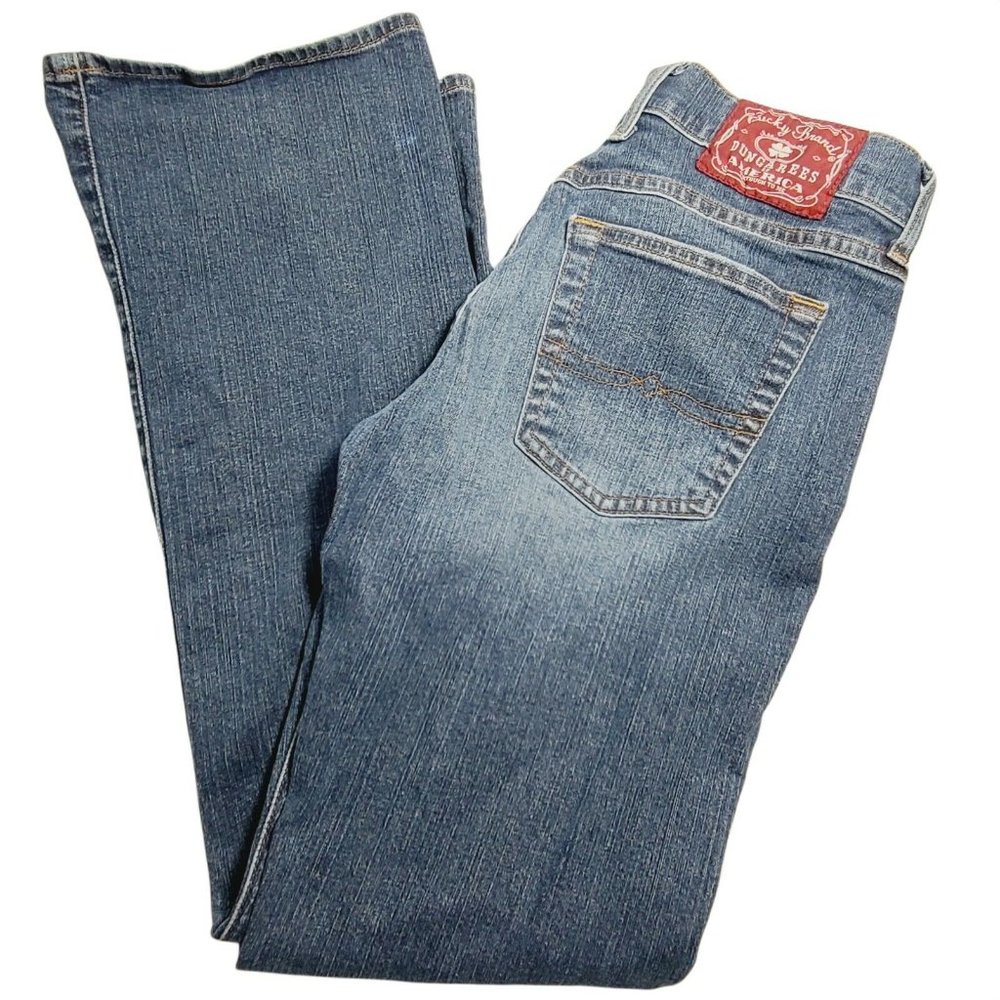 Lucky Brand Womens Dungarees Midrise Flare Stretch Medium Wash Jeans Size 29